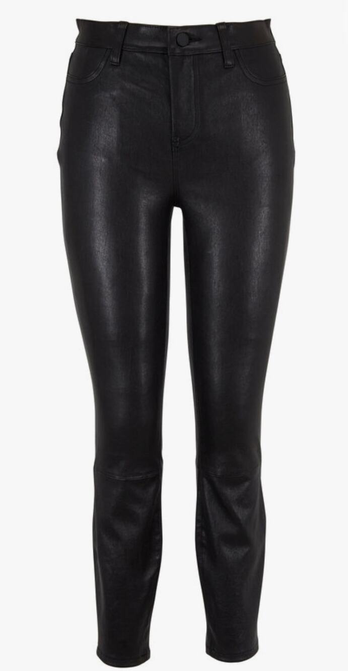 L'agence Lamb Leather Black Five Pocket Skinny Pants size 25
